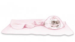  Baby Shop kapucnis fürdőlepedő 100*100 cm - Felhőn alvó állatok rózsaszín - babyshopkaposvar