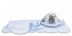 Baby Shop kapucnis fürdőlepedő 100*100 cm - Let's Go! kék - babyshopkaposvar