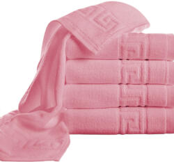 Ralex Pucioasa Pachet 5 prosoape baie 50x90 cm Bumbac 100%, Greek Border 500 grame/mp, Roz Prosop