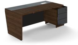 Trevix asztal 200, 5 x 90 cm + jobb konténer, charleston tölgy / fekete