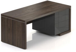 Lineart asztal 180 x 85 cm + jobb konténer, sötét szil / antracit