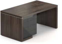 Lineart asztal 160 x 85 cm + bal konténer, sötét szil / antracit