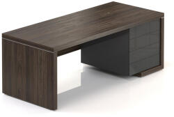 Lineart asztal 200 x 85 cm + jobb konténer, sötét szil / antracit