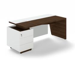 Trevix asztal 200, 5 x 90 cm + bal konténer, charleston tölgy / fehér