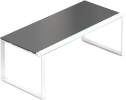 Creator asztal 200 x 90 cm, fehér alap, 2 láb, antracit