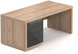 Lineart asztal 180 x 85 cm + bal konténer, világos szil / antracit