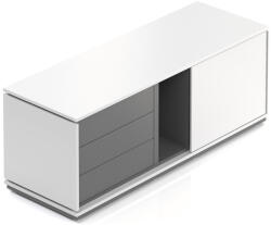  Alkotó konténer 153, 6 x 53, 6 cm, 3 modulos, tolóajtós, antracit / fehér