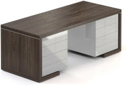  Lineart asztal 200 x 85 cm + 2x konténer, bodza sötét / fehér