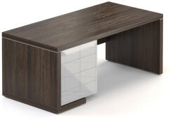 Lineart asztal 180 x 85 cm + bal konténer, bodza sötét / fehér