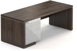  Lineart asztal 200 x 85 cm + bal konténer, bodza sötét / fehér