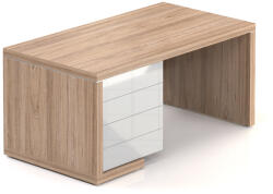  Lineart asztal 160 x 85 cm + bal konténer, világos bodza / fehér
