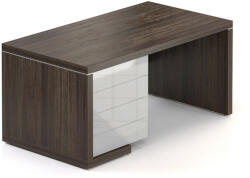  Lineart asztal 160 x 85 cm + bal konténer, bodza sötét / fehér