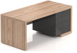 Lineart asztal 180 x 85 cm + jobb konténer, világos szil / antracit