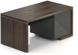  Lineart asztal 160 x 85 cm + jobb konténer, sötét szil / antracit
