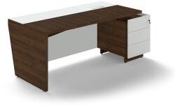 Trevix asztal 200, 5 x 90 cm + jobb konténer, charleston tölgy / fehér