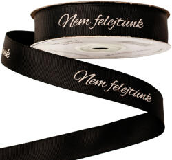 Valex Decor Nem felejtünk" feliratos ripsz szalag 20mm x 20m - Fekete (GX20-01)