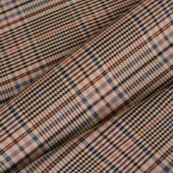 Takoy Kosztüm anyag Bono kék-rózsaszín kockás mintázat