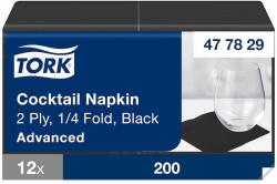 Tork Koktélszalvéta tissue 2 rétegű 24x24 cm 200 lap/csomag - fekete