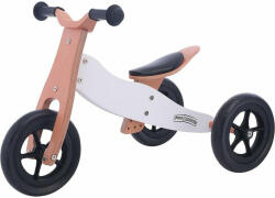 Free2Move Bicicleta tricicleta fara pedale din lemn, 2 in 1, Functie de bicicleta echilibru, Sa reglabila, Manere antiderapante, Roti ajustabile, 18 luni , 3 ani, Brown White (42868)