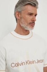 Calvin Klein Jeans pamut póló bézs, férfi, nyomott mintás - bézs XL - answear - 25 990 Ft