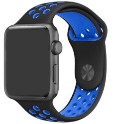 Apple Watch 42/44/45 mm szilikon sport szíj - fekete-kék (IWSZN402)