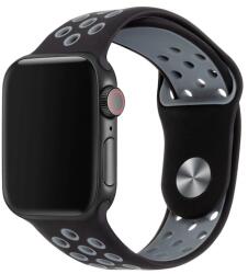 Apple Watch 38/40/41 mm szilikon sport szíj - fekete-szürke (IWSZN306)