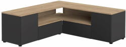TEMAHOME Масичка за телевизор с дъбов декор в черно и натурално 130x46 cm Angle - TemaHome (983241.850387)