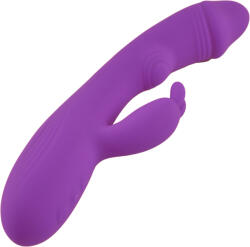 Mokko Toys Vibrator Rabbit Fire, 10 Moduri Vibratii, 5 Moduri Pulsatii, Silicon, USB, Mov, 21 cm, Mokko Toys Vibrator