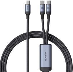JOYROOM Cablu 2 în 1 speedy serie SA21-1T2 USB-C - USB-C / USB-C 1, 5 m negru (6941237100764)