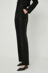 Morgan pantaloni femei, culoarea negru, evazati, high waist 9BYX-SPD0ZL_99X