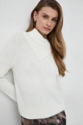 Morgan pulover femei, culoarea bej, cu guler 9BYX-SWD19Y_01X