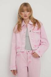 Stine Goya geaca jeans Margaux femei, culoarea roz, de tranzitie, oversize 9BYX-KUD1MD_30X