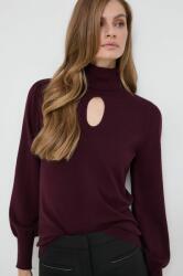 Morgan pulover din amestec de lana femei, culoarea bordo, light, cu guler 9BYX-SWD199_93X