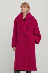 HUGO BOSS palton de lana culoarea roz, de tranzitie, cu doua randuri de nasturi 9BYX-KPD09A_30X