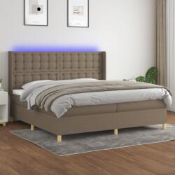 vidaXL tópszínű szövet rugós és LED-es ágy matraccal 200 x 200 cm (3139225)