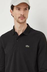 Lacoste longsleeve barbati, culoarea negru, neted 9BYX-BUM05Y_99X