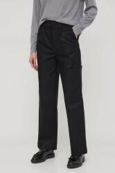 United Colors of Benetton pantaloni femei, culoarea negru, fason cargo, high waist 9BYX-SPD15A_99X