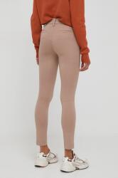XT Studio pantaloni femei, culoarea bej, mulata, high waist MBYX-SPD018_80X