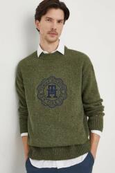 Tommy Hilfiger pulover de lana barbati, culoarea verde 9BYX-SWM0DL_87X