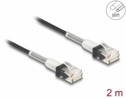 Delock Cablu de retea RJ45 cu protectie la indoire Cat. 6A UTP Slim 2m Negru, Delock 80390 (80390)