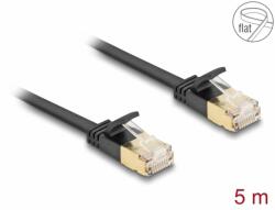 Delock Cablu de retea RJ45 Cat. 6A cu cablu Cat. 7 Flat FTP 5m Negru, Delock 80348 (80348)