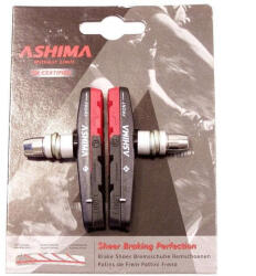 Ashima Dual Compound menetes fékpofa, cserélhető betétes, aszimmetrikus, 70 mm, fekete-piros