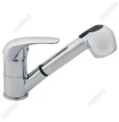 FERRO Vasto konyhai csaptelep kihúzható zuhanyfej, króm (BVA8)