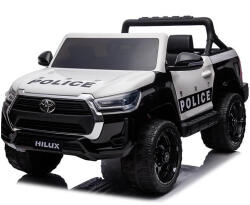 Hollicy Masinuta electrica de politie, Toyota Hilux 4x4 180W 12V 14Ah PREMIUM, culoare Alba