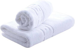 Ralex Pucioasa Set 2 prosoape baie 70x140 cm si 50x90 cm Bumbac 100%, Greek Border 500 grame/mp, Alb Prosop