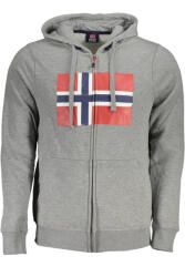 Norway Hanorac barbati cu fermoar si imprimeu cu logo gri (FI-129444_GRGREYMEL_L)
