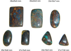  Pandantiv Cupru Cu Crisocola Oval, Dreptunghi, Picatura cu Gaura - 33-44x16-29x5-7 mm - 1 Buc