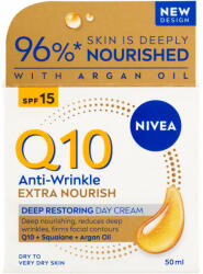 Nivea Q10 Extra Nourish ránctalanító nappali arckrém száraz-nagyon száraz bőrre SPF15 50 ml