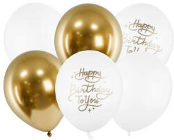 Partydeco Szülinapi latex lufi 11" 28cm 6db Happy Birthday (LUFI215002)
