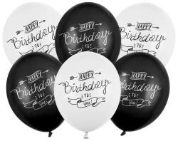 Partydeco Szülinapi latex lufi 11" 28cm 6db Happy Birthday (LUFI759092)